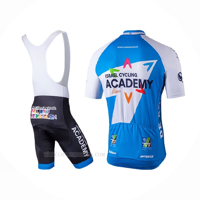 2018 Ropa Ciclismo Israel Cycling Academy Blanco Azul Mangas Corta Y Culotte Corto